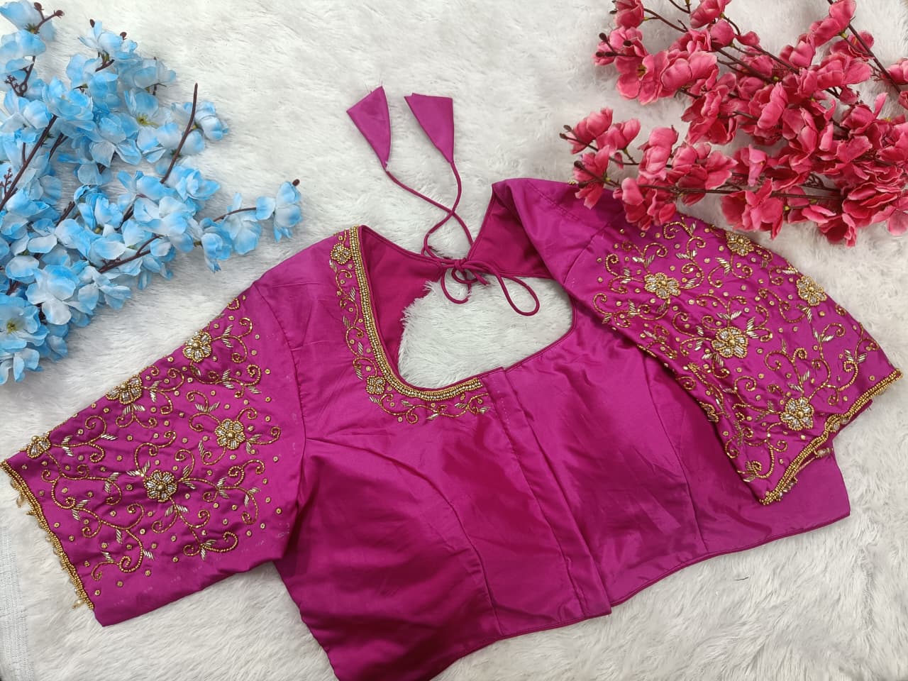 Bridal Blouse with Handwork Sleeves