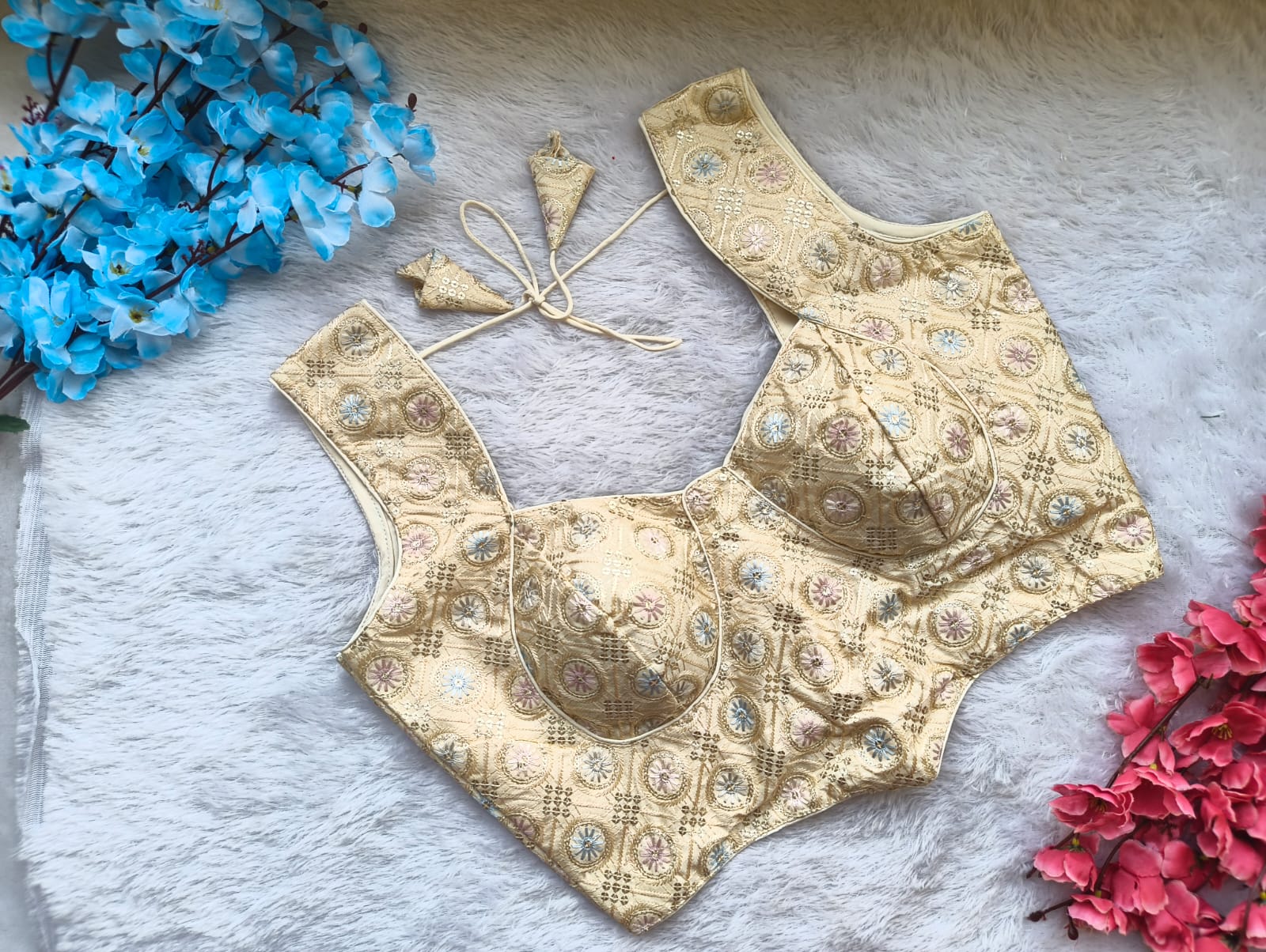 Embroidered Brocade Blouse