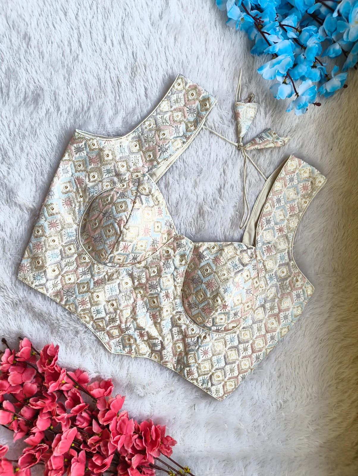 Embroidered Brocade Blouse