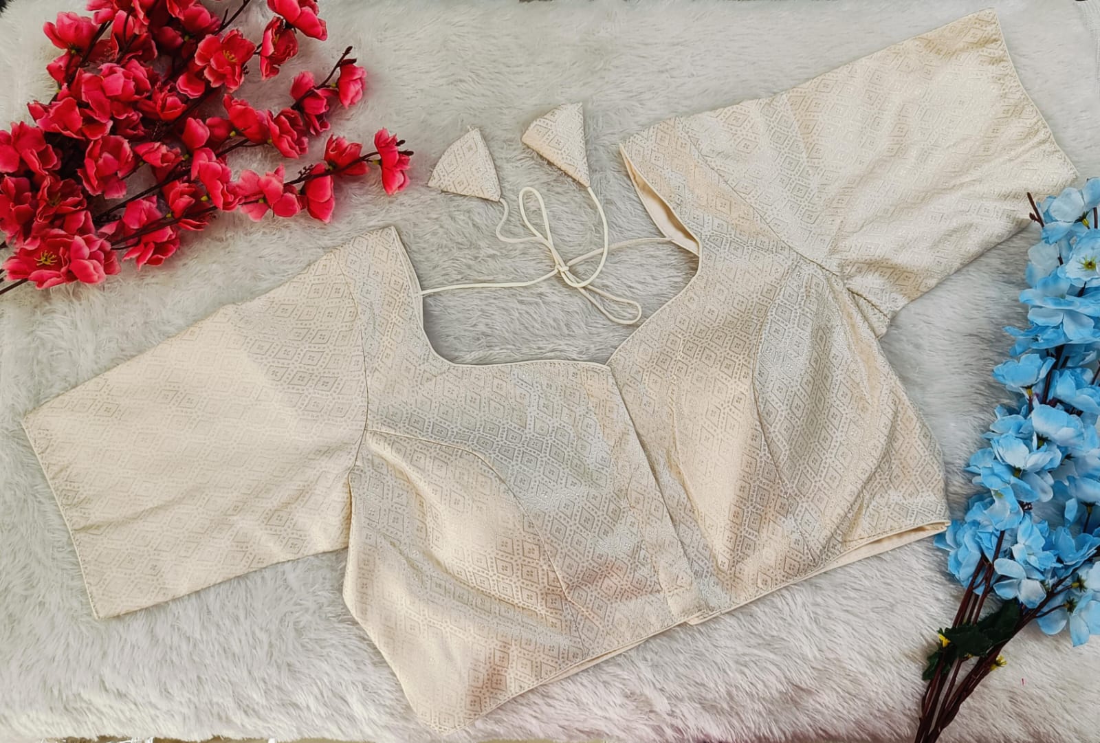 Golden Floral Brocade Designer Blouse