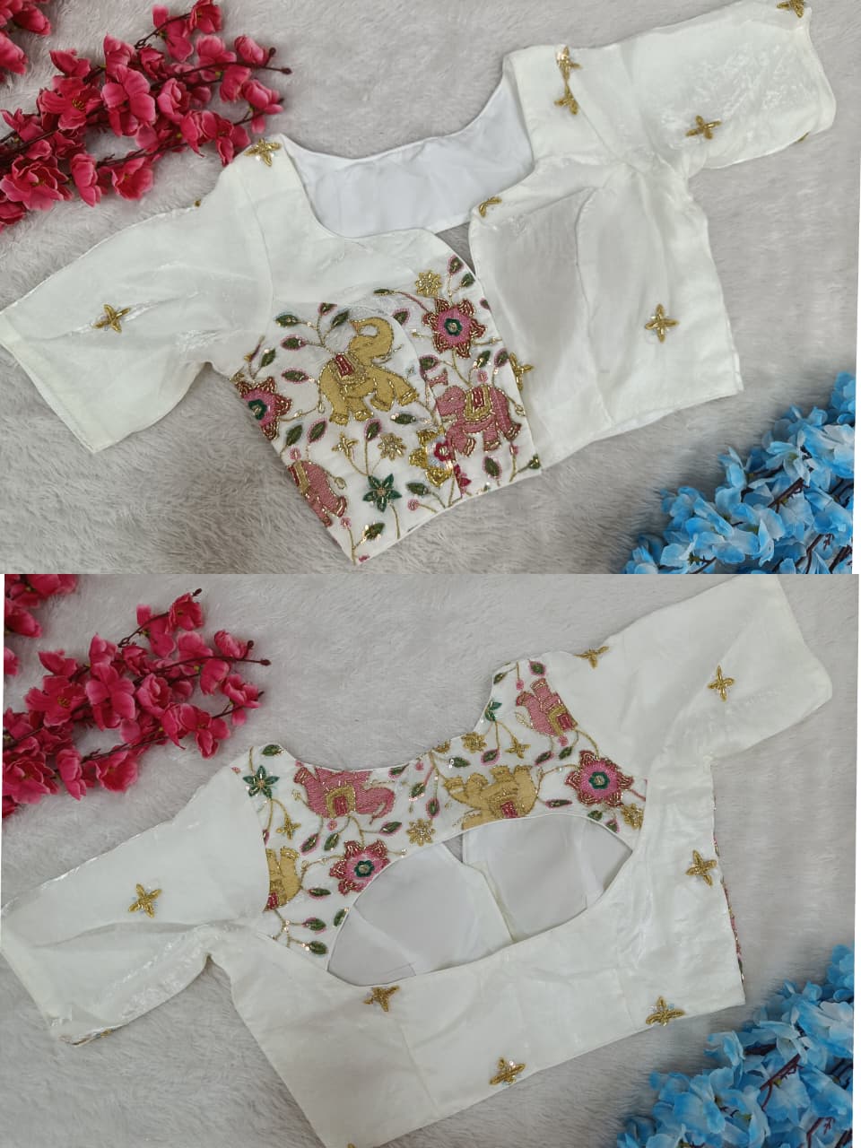 Elephant Embroidered Designer Blouse