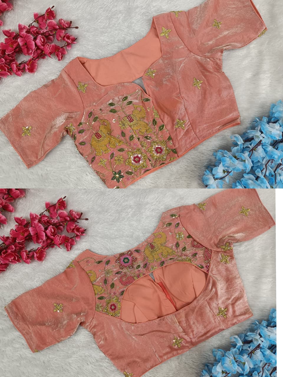 Elephant Embroidered Designer Blouse
