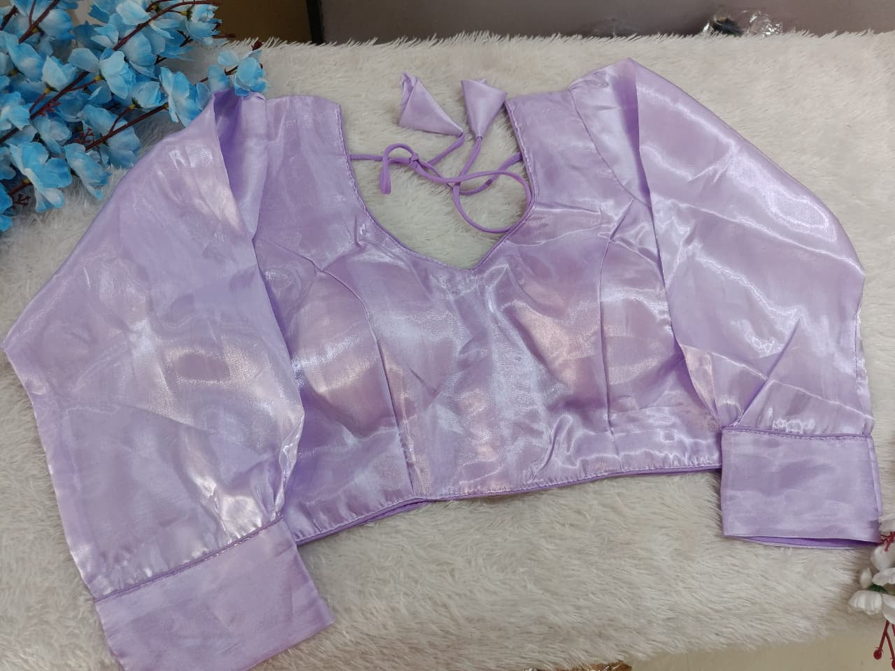 Designer Silk with Elbow Sleeves & Tie-Up Back