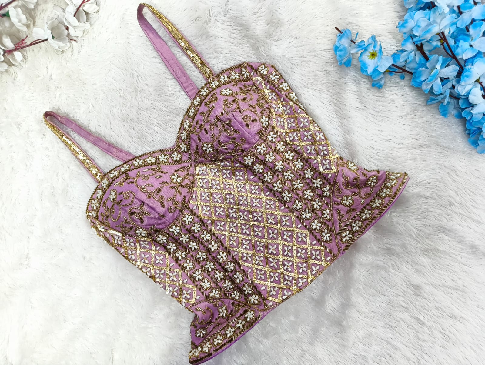 Bollywood Pearl Embroidered Corset Blouse