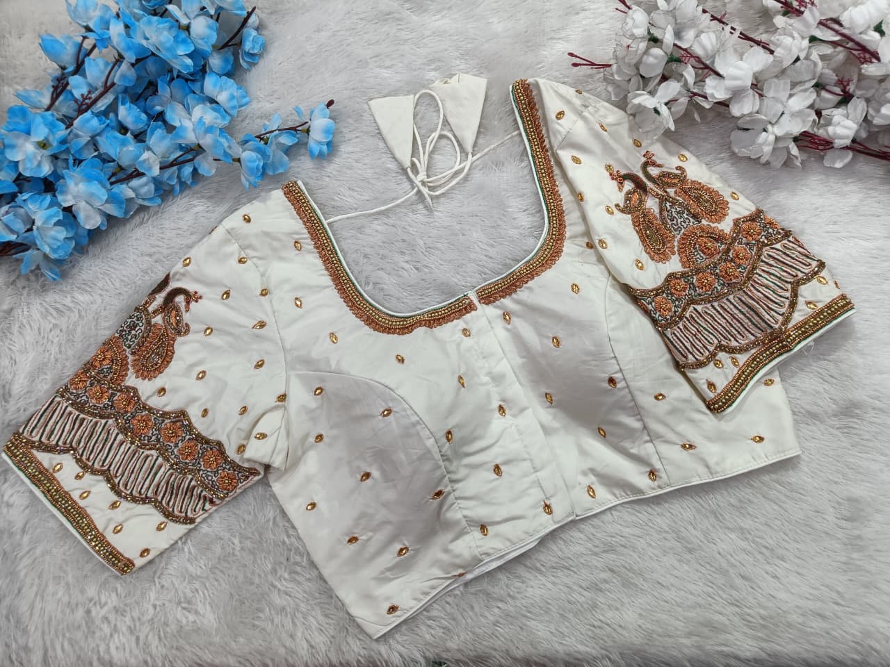 Bridal Silk Embroidered Blouse with Sleeve Work – Designer Ethnic & Festive Wear