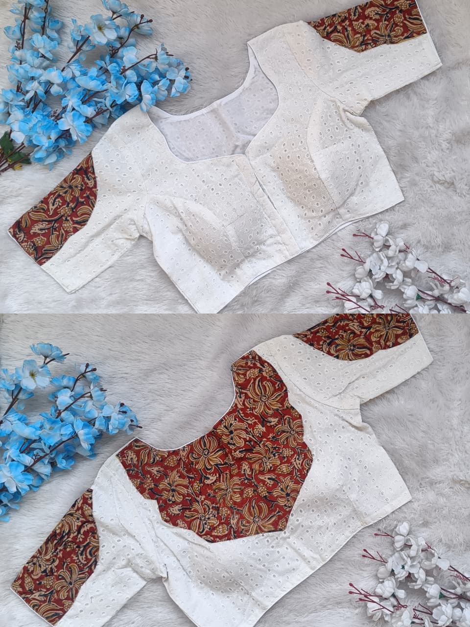 Kalamkari Designer Sleeves Embroidered Blouse