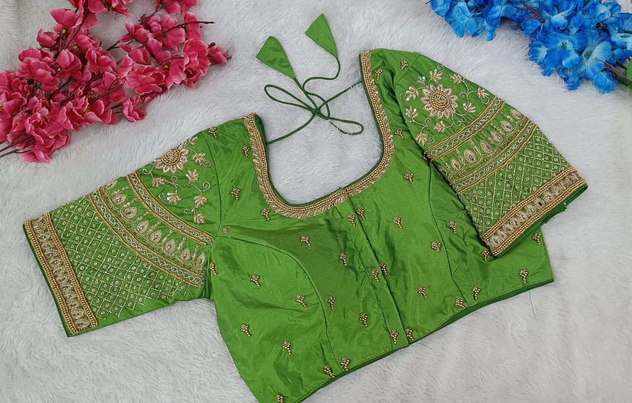 Bridalwear Elegant Embroidered Blouse with Zari Work
