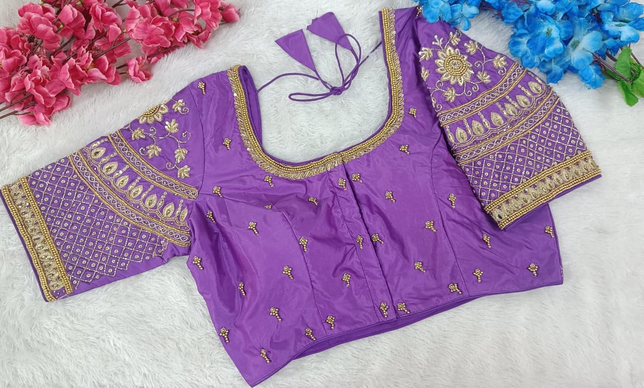 Bridalwear Elegant Embroidered Blouse with Zari Work