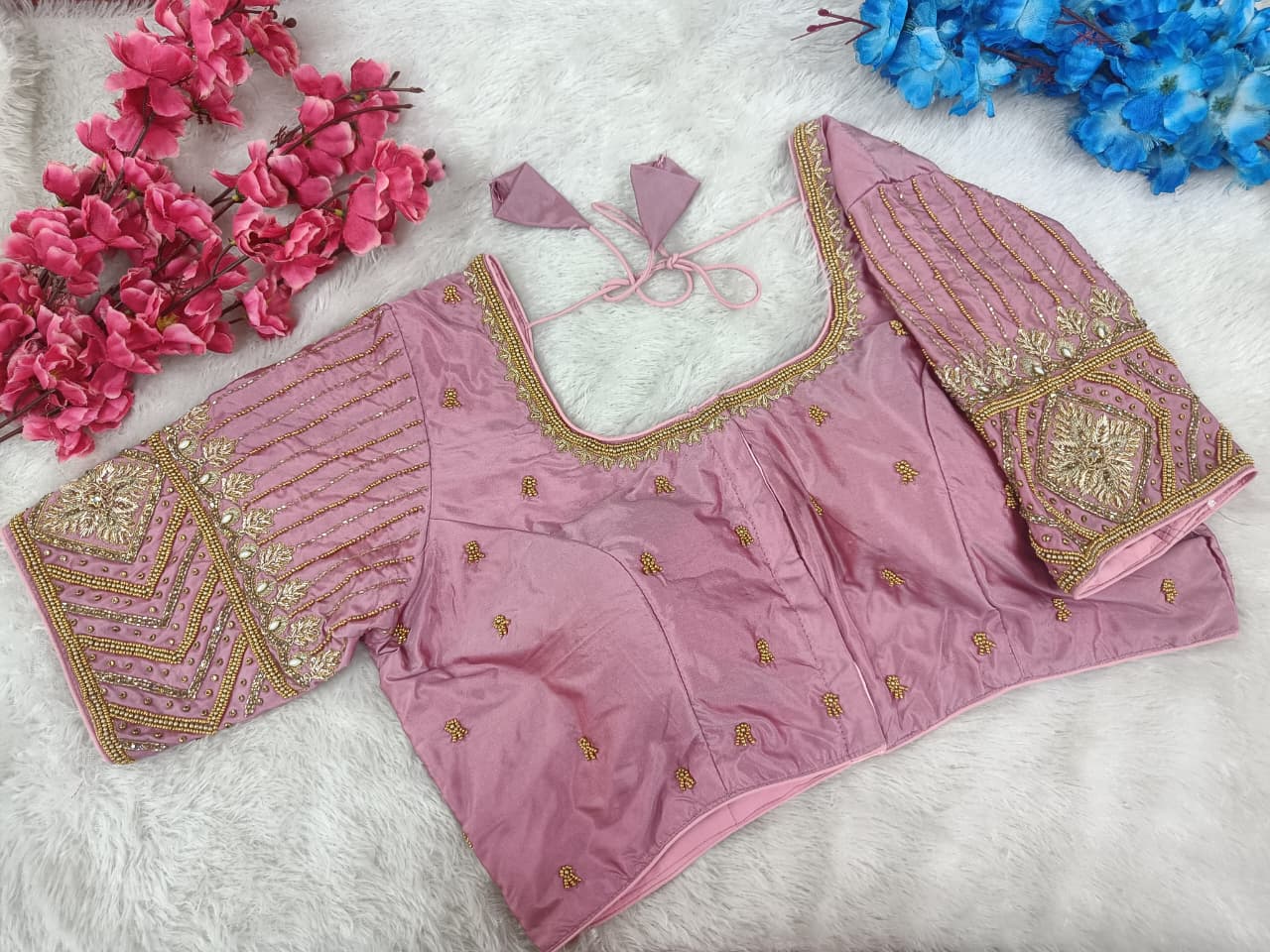 Bridalwear Designer Maggam Work Silk Blouse
