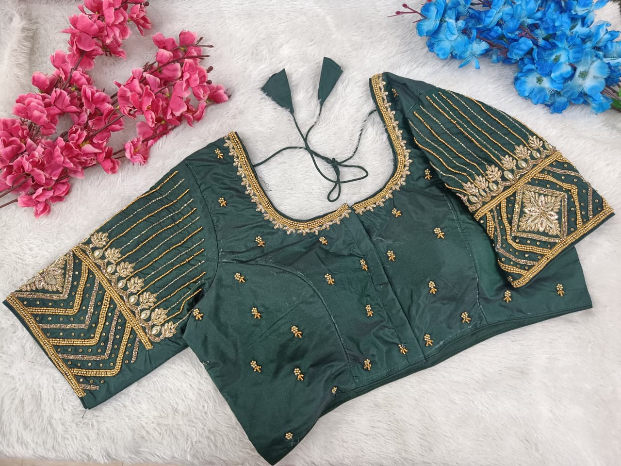 Bridalwear Designer Maggam Work Silk Blouse