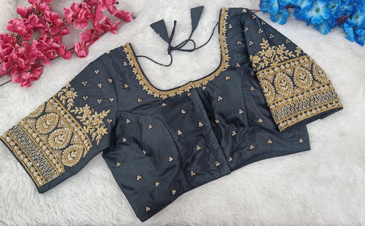 Bridalwear Heavy Maggam Work Silk Blouse