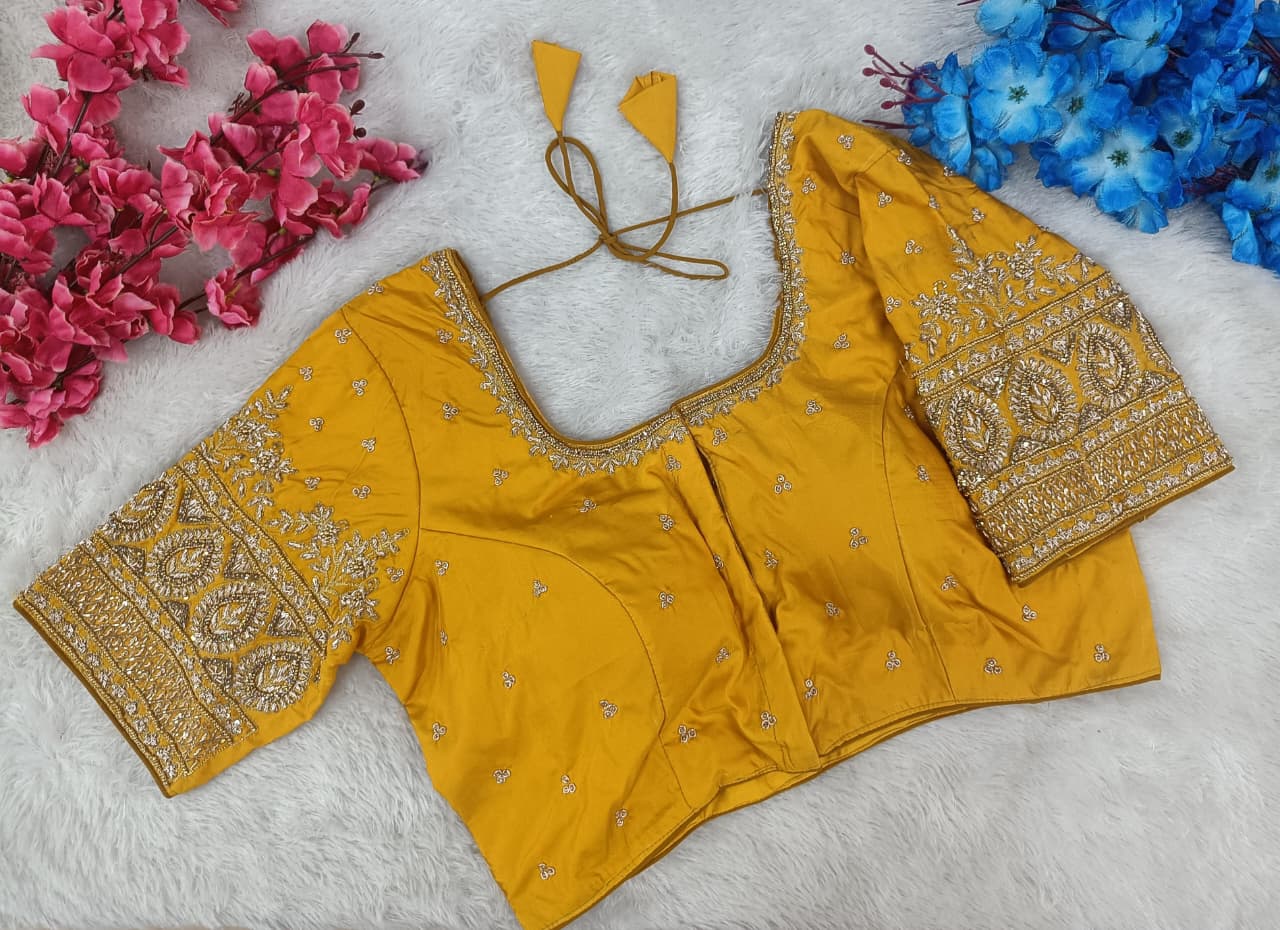 Bridalwear Heavy Maggam Work Silk Blouse