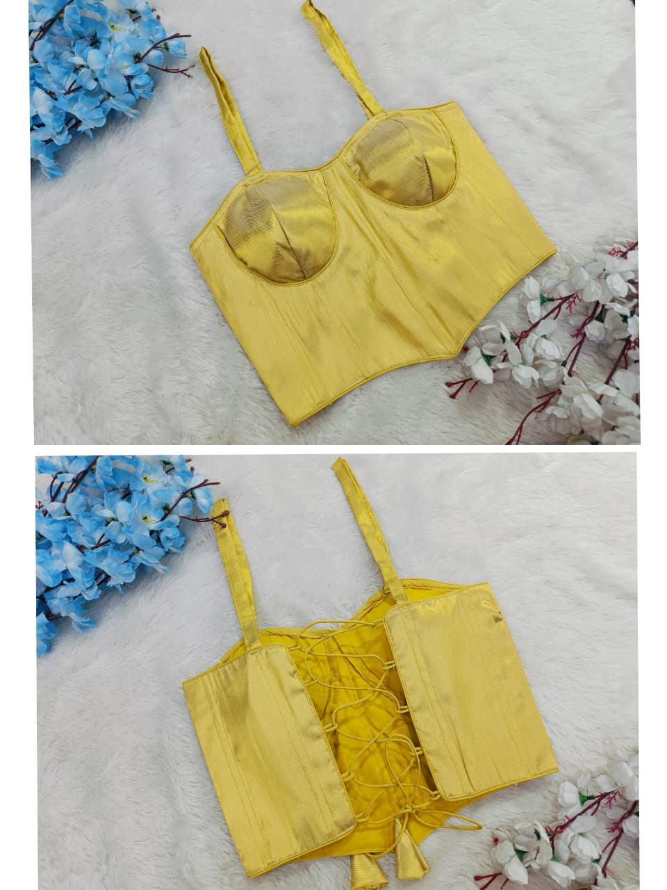 Partwear Structured tissue corset blouse