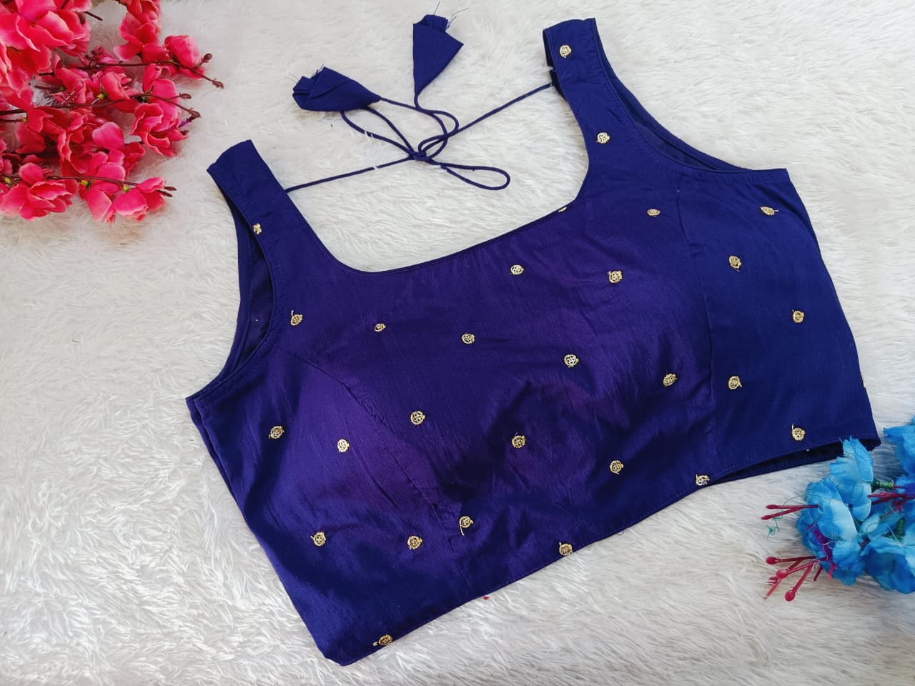 Partywear  Dupion Cotton blend Butti Blouse