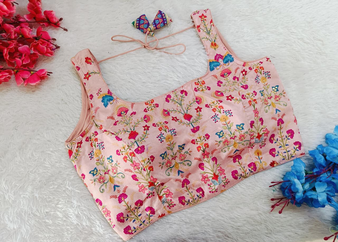 Partywear Floral Position Printed Blouse