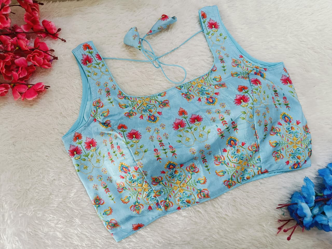 Partywear Floral Position Printed Blouse