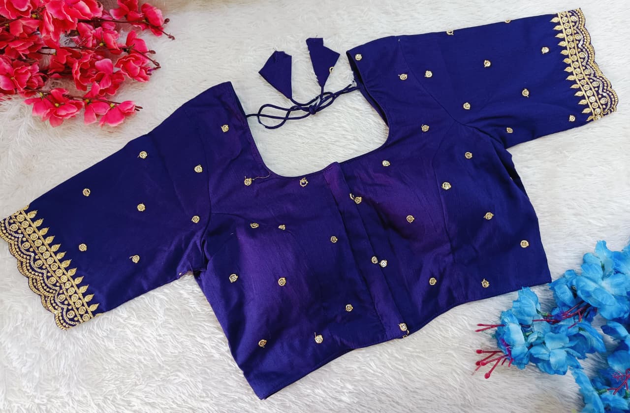 Partywear Embroidered Sleeve Border Blouse