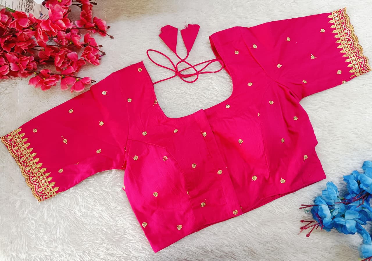 Partywear Embroidered Sleeve Border Blouse