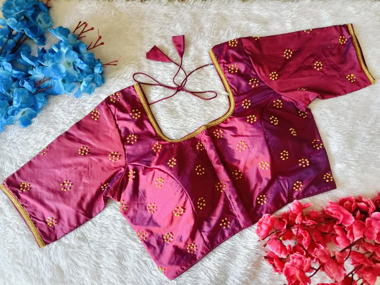 Partywear Golden Pearl Butti Blouse