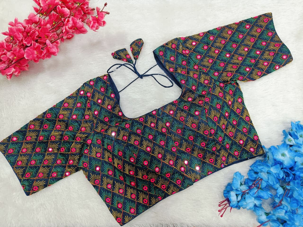 Partywear Morpank Embroidered Blouse.