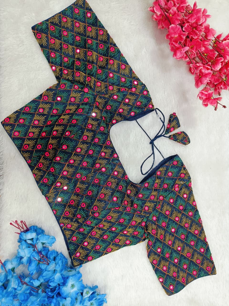 Partywear Morpank Embroidered Blouse.