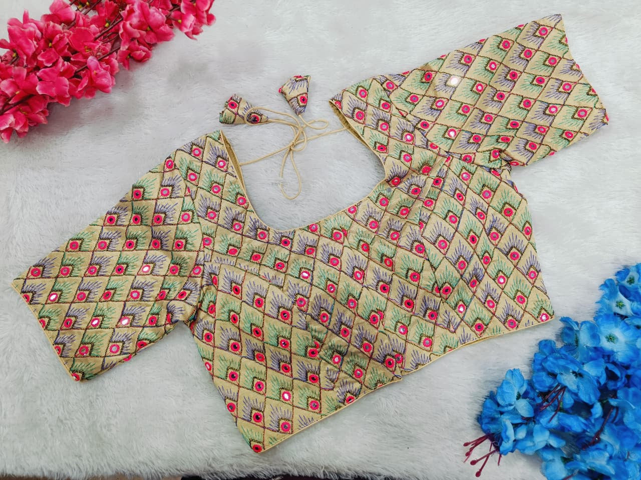 Partywear Morpank Embroidered Blouse.