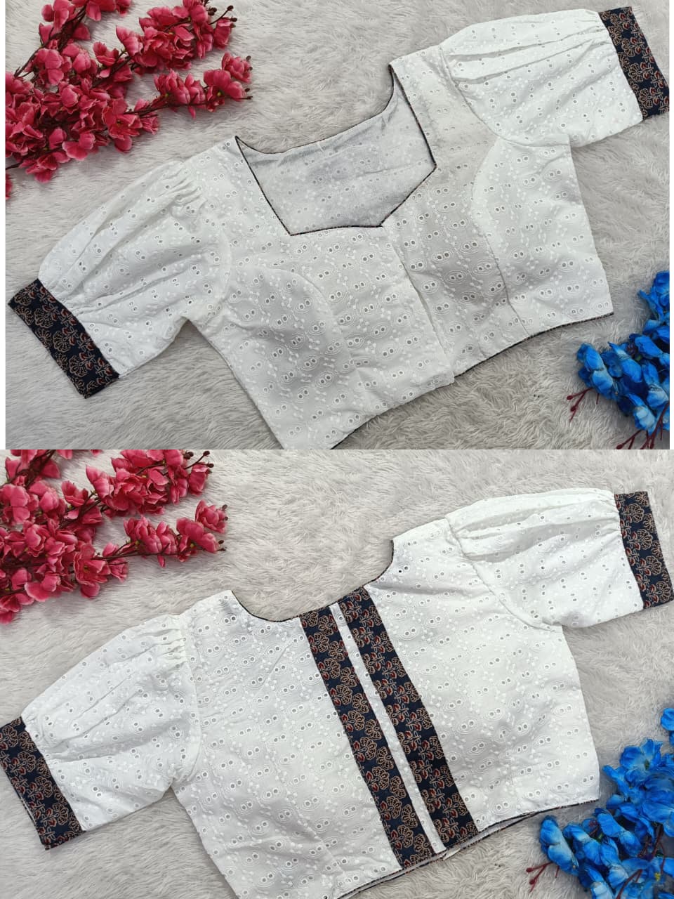 Regularwear Hakkoba Cotton Blouse with Ajrak Patchwork