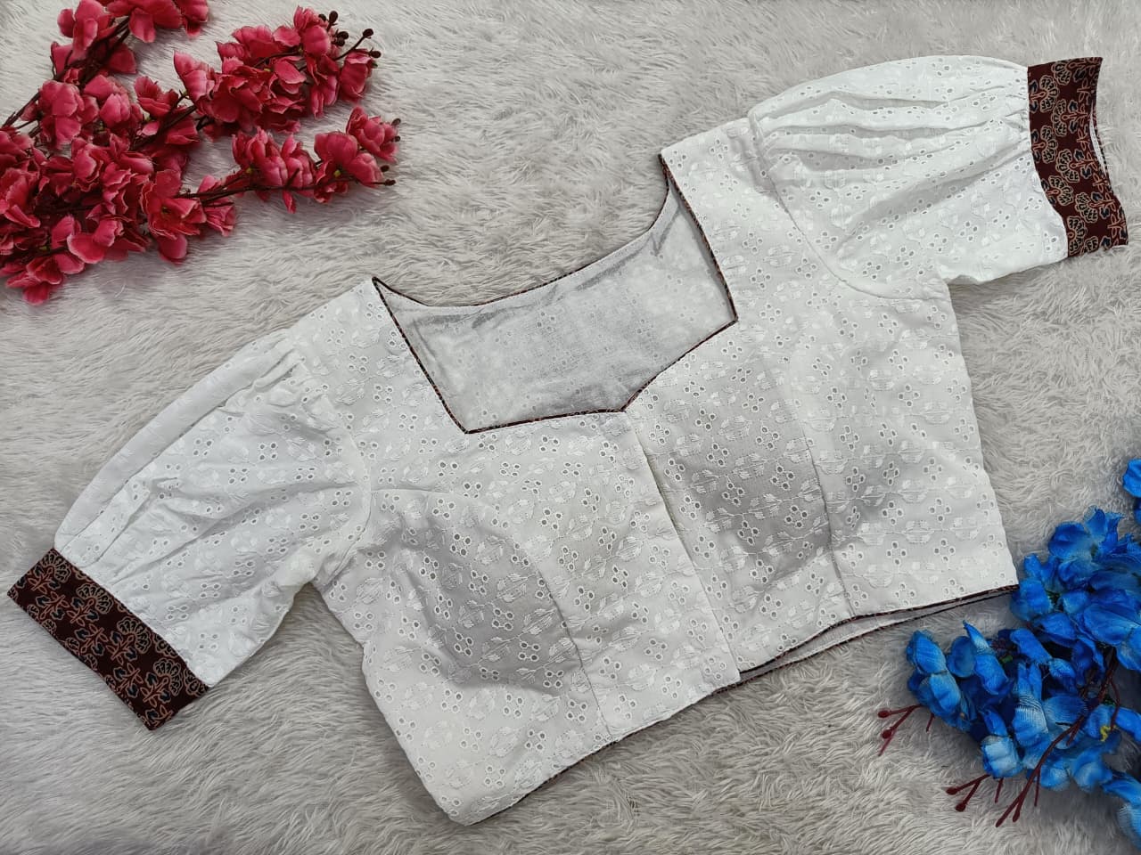 Regularwear Hakkoba Cotton Blouse with Ajrak Patchwork