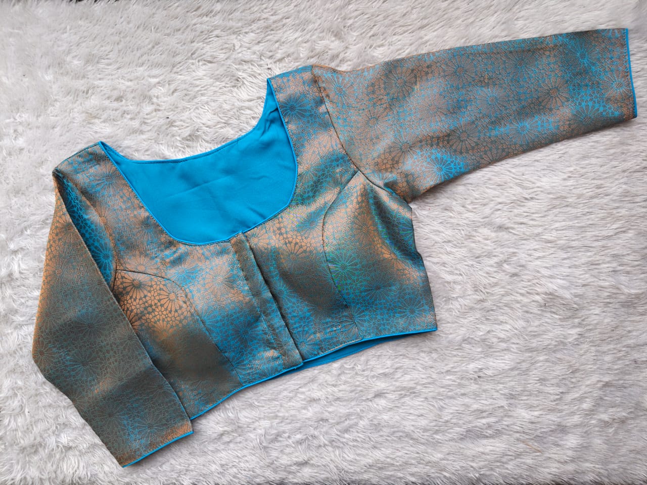 Jacquard Premium Woven Blouse Elegant Ethnic Wear