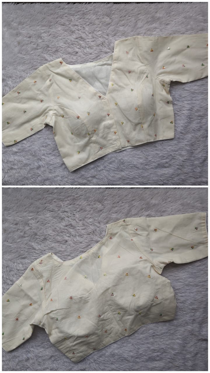 Premium Khadi Cotton V-Neck | Elbow Sleeves