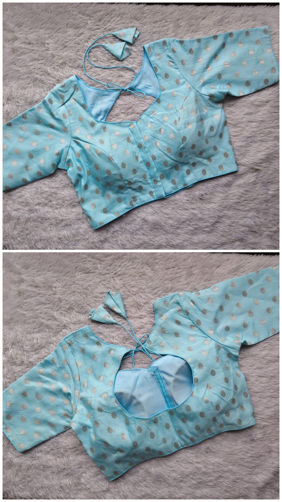 Designer Blouse Foil Print | Princess Cut | Elbow Sleeves |