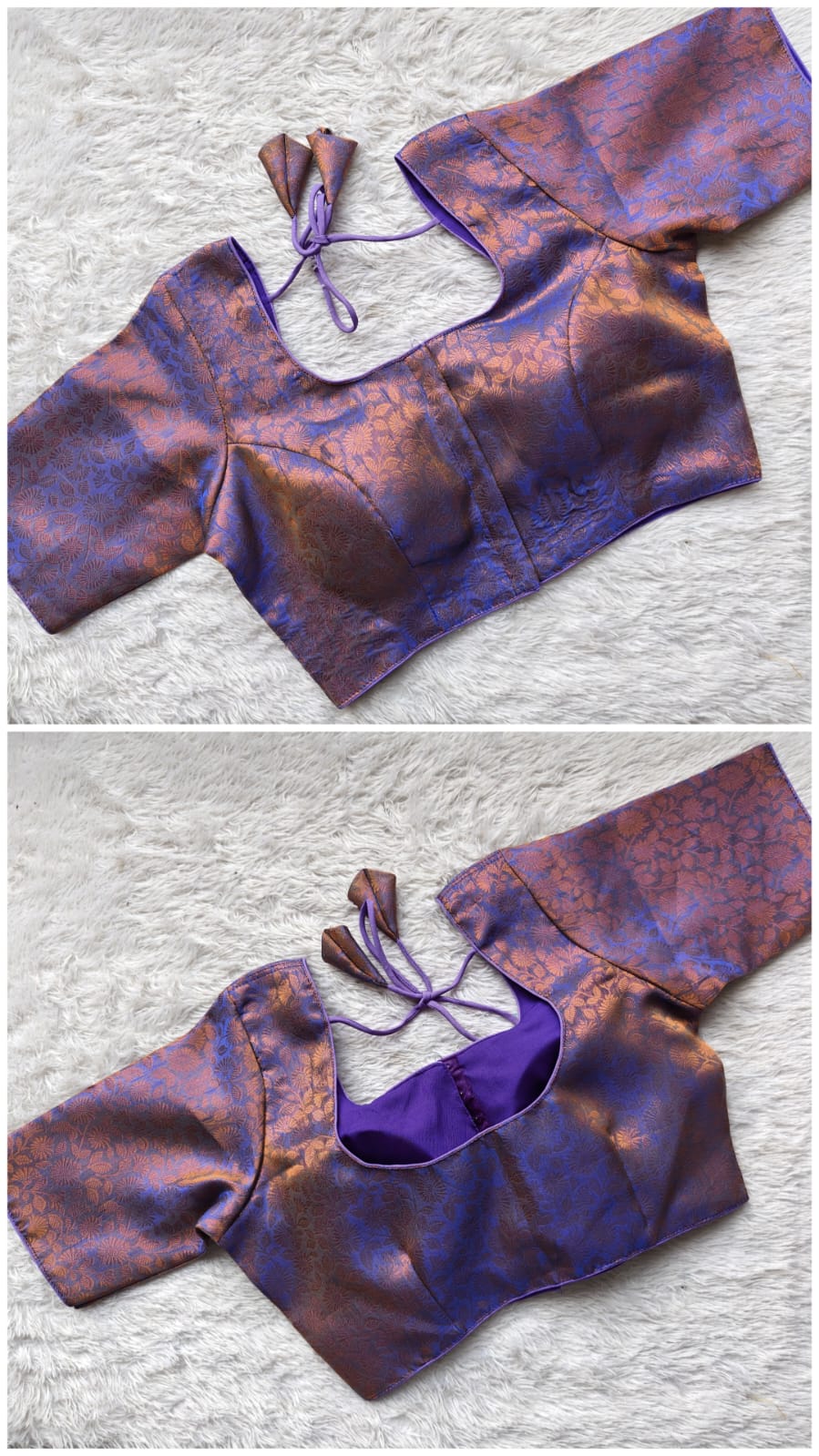 Premium Jacquard Designer Blouse Princess Cut | Elbow Sleeves