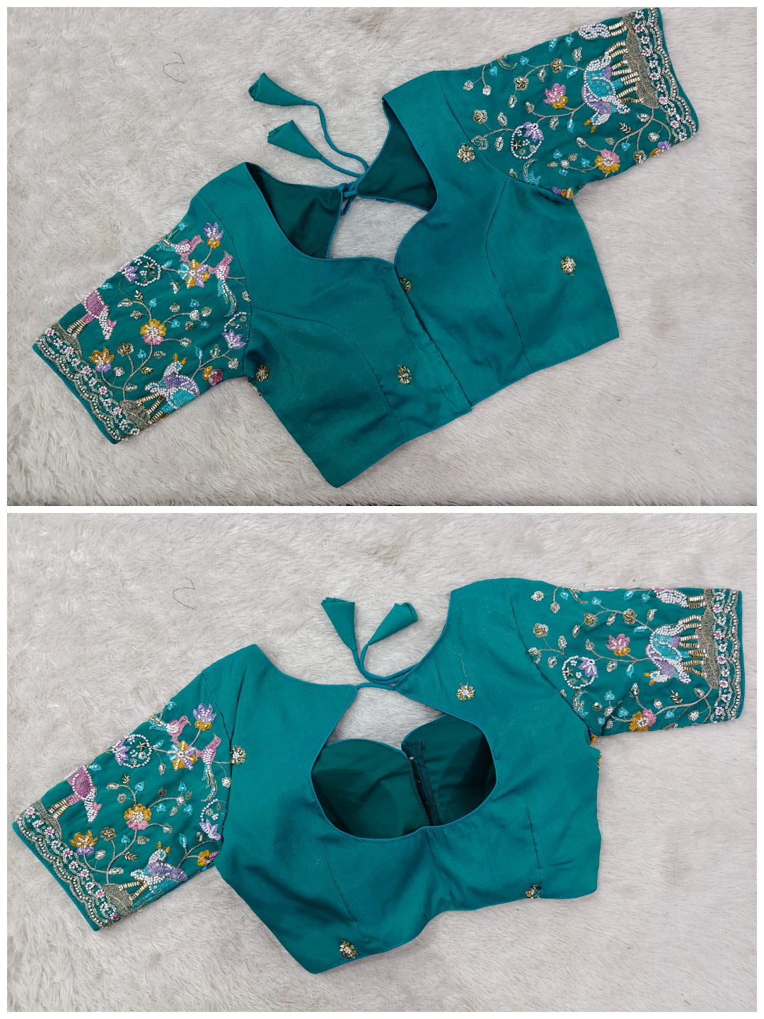 Premium Embroidered Padded Blouse with Designer Sleeves